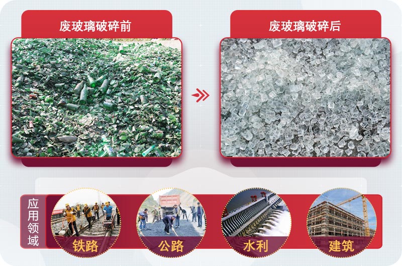 廢玻璃粉碎后用途廣，供不應求